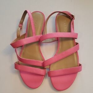 Talbots Bright Pink Multi-Strap Slingback Sandals